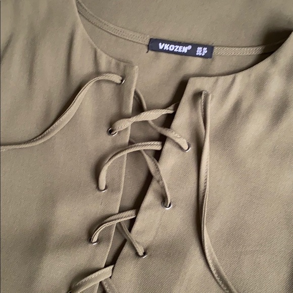 LACE-UP CHIFFON DRESS - Picture 5 of 5